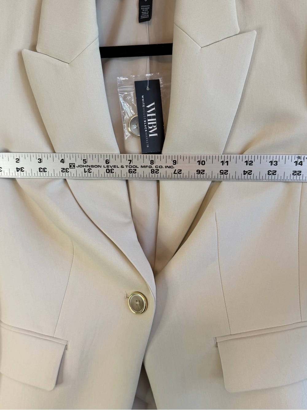 WHBM One Button Blazer Ivory Pumice Jacket NWT Women’s Size 0 Career Chic Coat - Picture 14 of 15